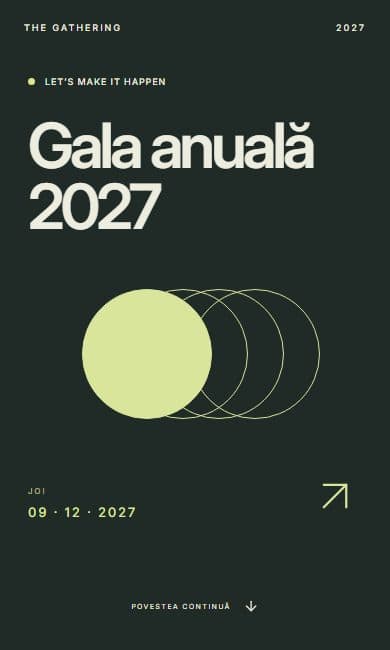 Modelul The Gathering, exemplu de invitație digitală
