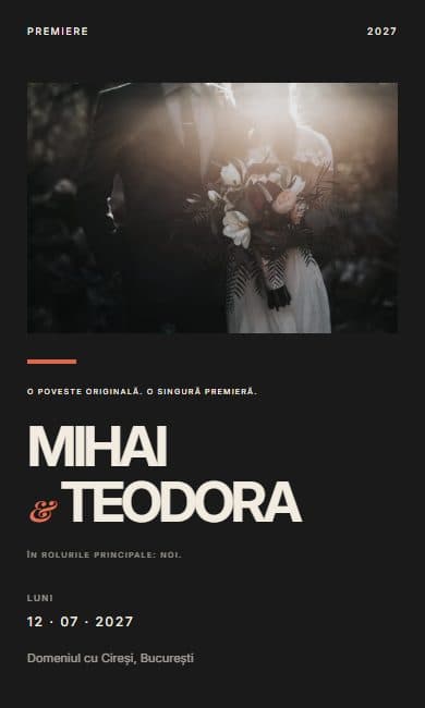 Previzualizare invitație Premiere