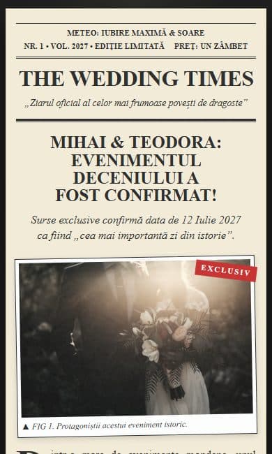 Modelul Ziarul nostru, exemplu de invitație digitală