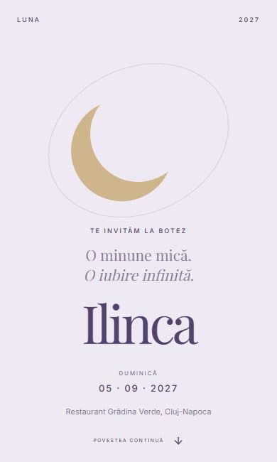 Previzualizare invitație Luna